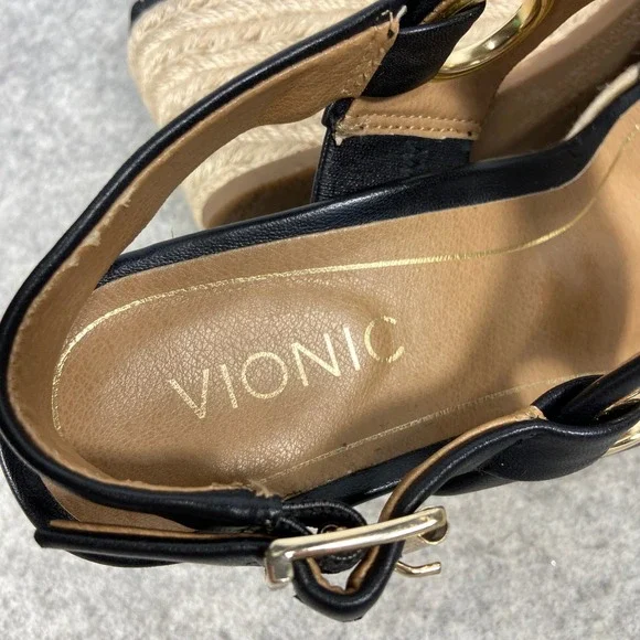 Vionic Black Wedge Sandals - Picture 7 of 8